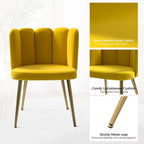 Velvet Tufted Side Chair with Gold Metal Legs