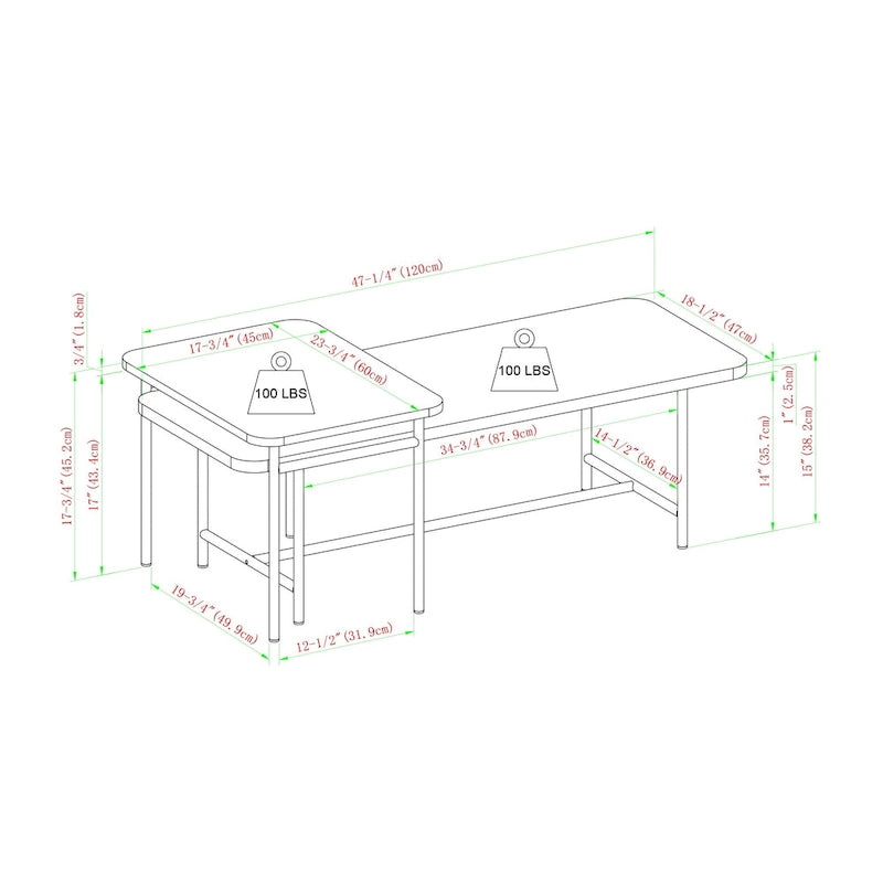 Contemporary Nesting Coffee Table Set