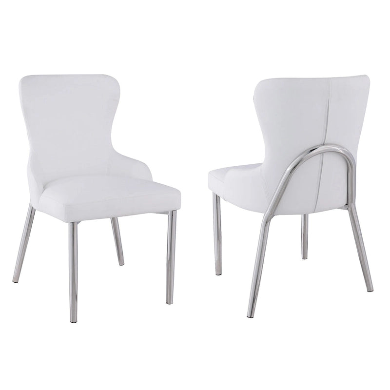 White Wing Back Side Chair (Set of 2)