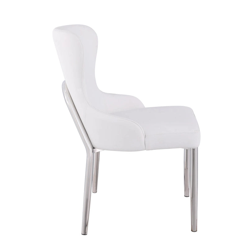 White Wing Back Side Chair (Set of 2)