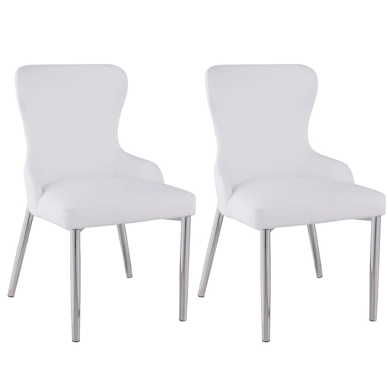 White Wing Back Side Chair (Set of 2)