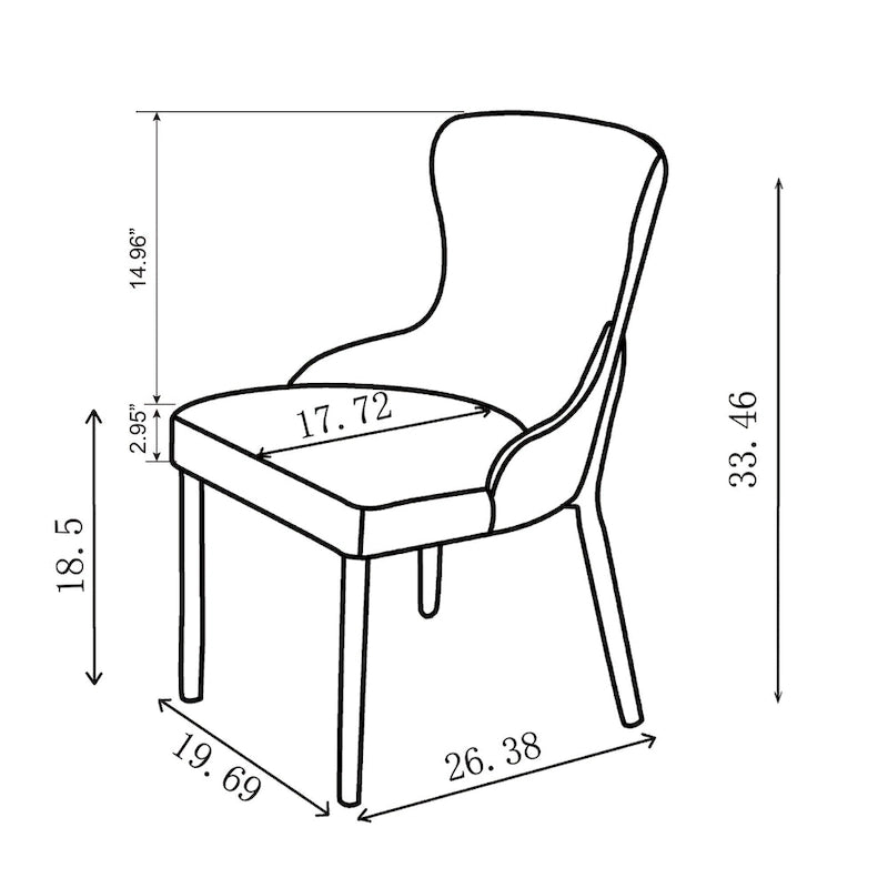 White Wing Back Side Chair (Set of 2)