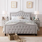 Virgil Queen-size Upholstered Tufted Bed by 