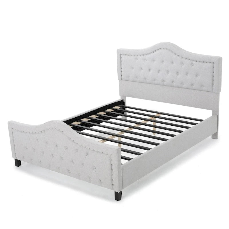 Queen Size Upholstered Tufted Platform Bed