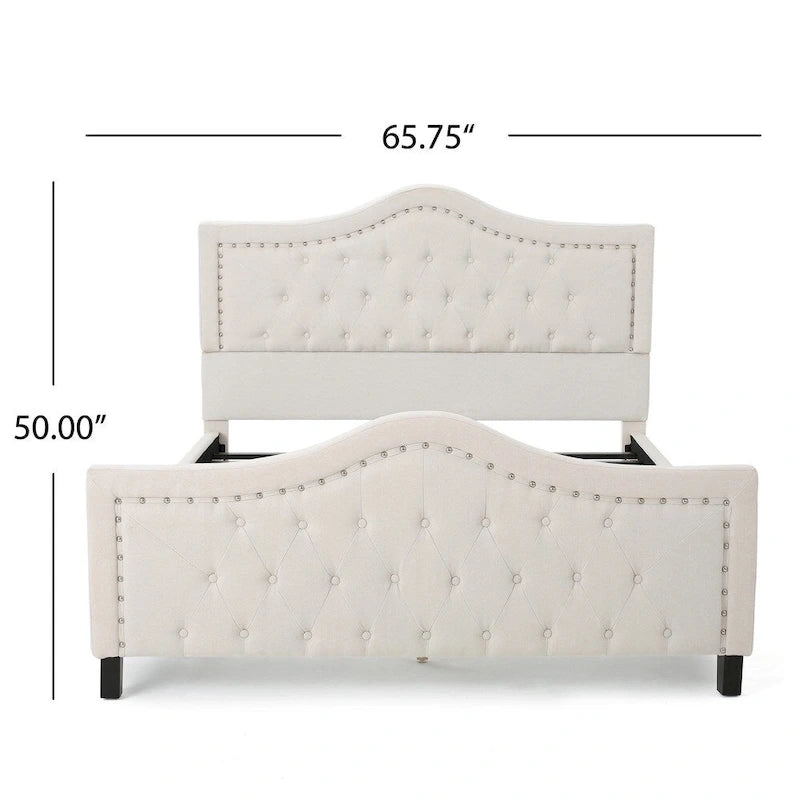 Queen Size Upholstered Tufted Platform Bed