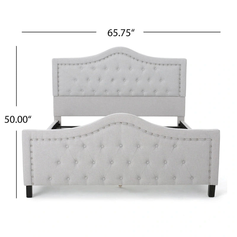 Queen Size Upholstered Tufted Platform Bed