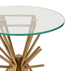 Sunburst Accent Side Table with Tempered Glass Top