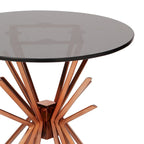 Sunburst Accent Side Table with Tempered Glass Top