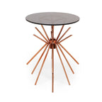 Sunburst Accent Side Table with Tempered Glass Top