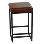 Cognac Backless Counter Stool, Brown