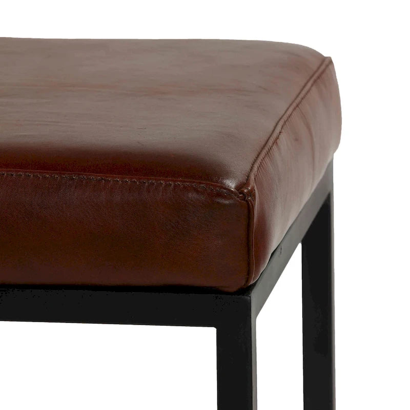 Cognac Backless Counter Stool, Brown