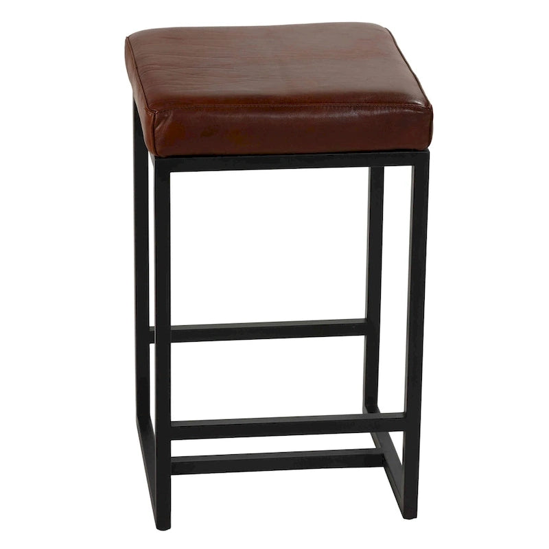 Cognac Backless Counter Stool, Brown