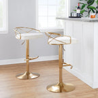  Charlotte Glam Adjustable Bar Stool (Set of 2)