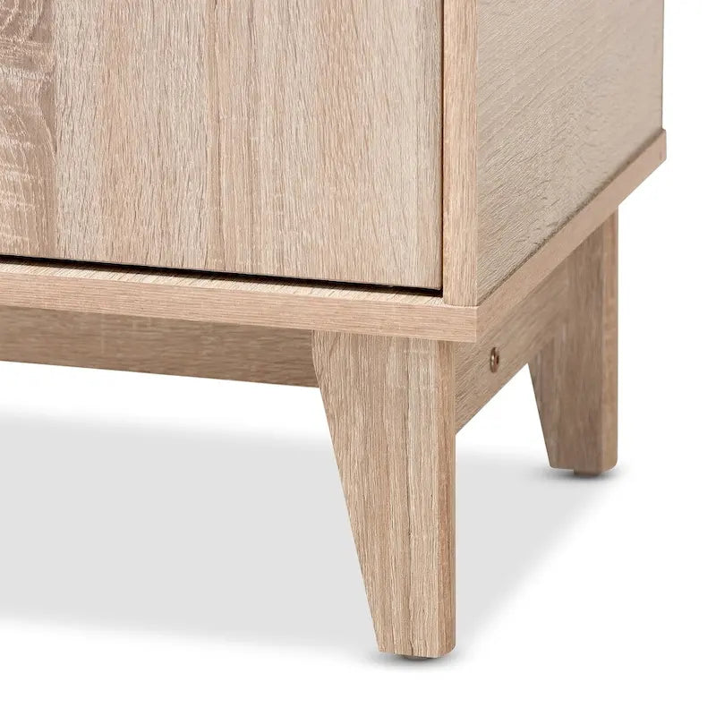 Mid-Century Two-Tone Shoe Cabinet with Drawer and Lift-Top Storage