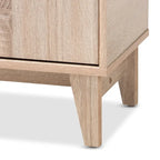 Mid-Century Two-Tone Shoe Cabinet with Drawer and Lift-Top Storage