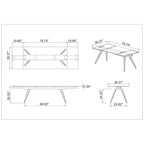 Extendable Glass Top Dining Table with Solid Wood Legs