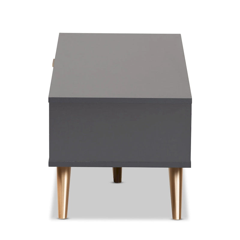 Modern Dark Grey and Gold Coffee Table