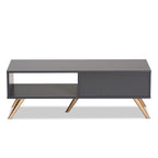 Modern Dark Grey and Gold Coffee Table