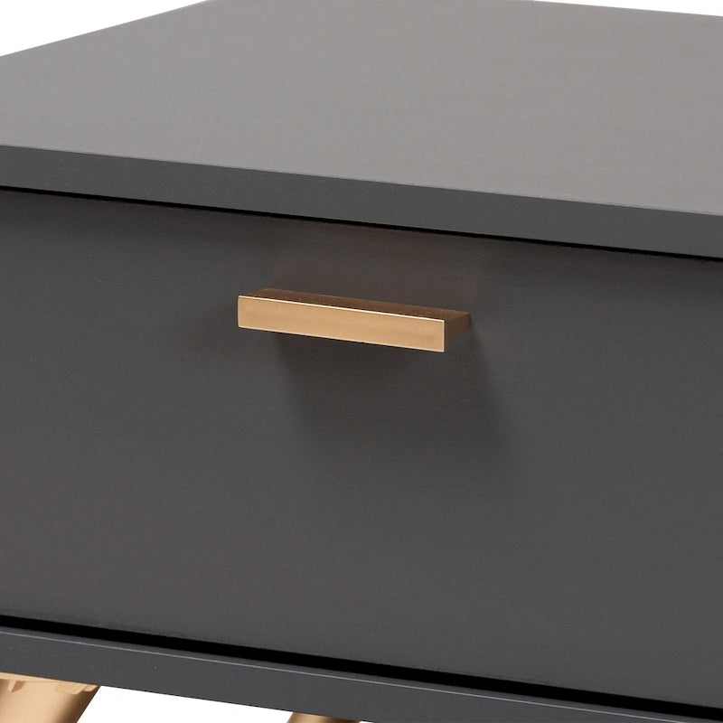 Modern Dark Grey and Gold Coffee Table