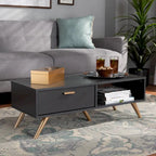 Modern Dark Grey and Gold Coffee Table