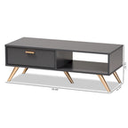 Modern Dark Grey and Gold Coffee Table