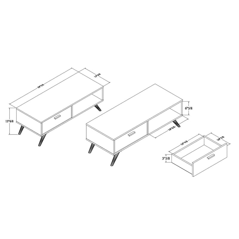 Modern Dark Grey and Gold Coffee Table