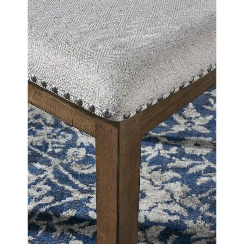 Cross-Back Dining Side Chairs with Upholstered Seat, Set of 2