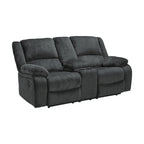 Contemporary Double Reclining Loveseat with Center Console - Slate