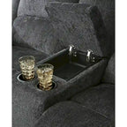 Contemporary Double Reclining Loveseat with Center Console - Slate