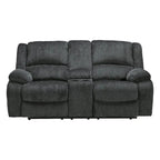 Contemporary Double Reclining Loveseat with Center Console - Slate