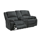 Contemporary Double Reclining Loveseat with Center Console - Slate