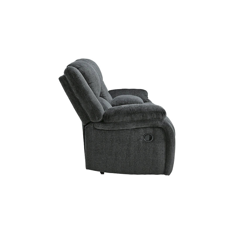 Contemporary Double Reclining Loveseat with Center Console - Slate