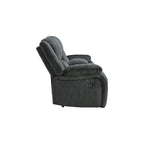 Contemporary Double Reclining Loveseat with Center Console - Slate