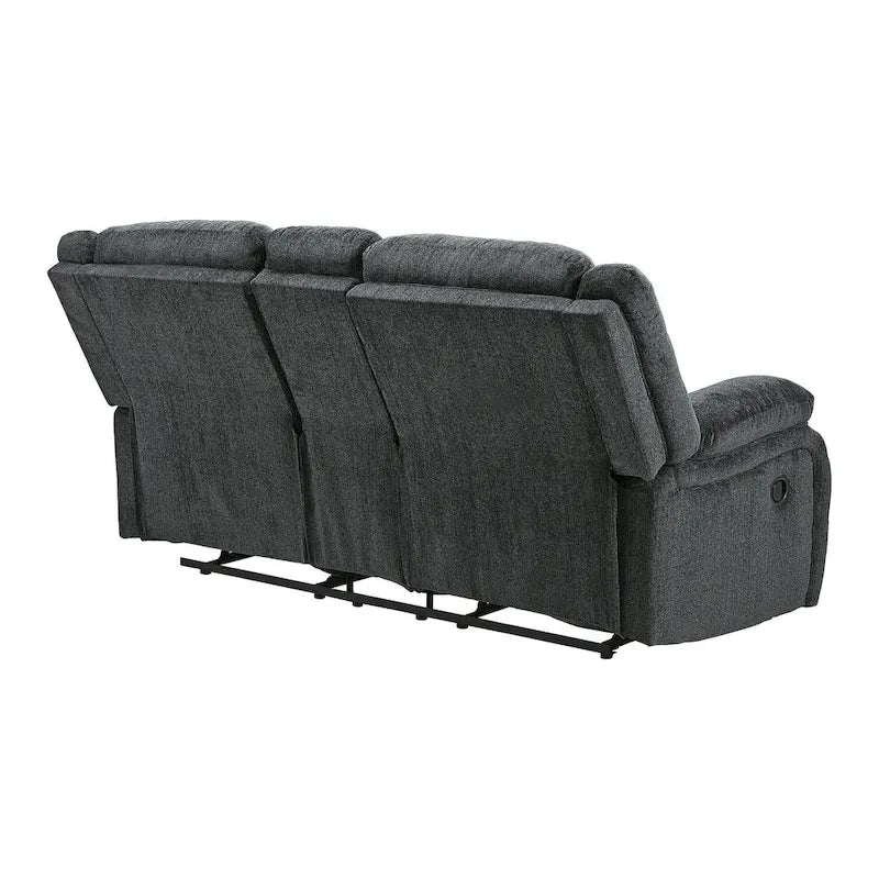 Contemporary Double Reclining Loveseat with Center Console - Slate
