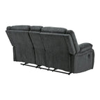 Contemporary Double Reclining Loveseat with Center Console - Slate