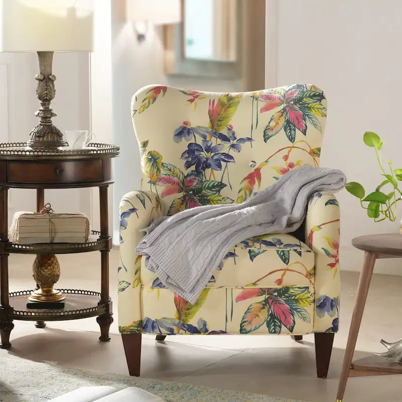 Palma 32 Floral Upholstered Arm Chair by 