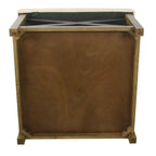 Square Tufted Storage Ottoman with Wood Shelf