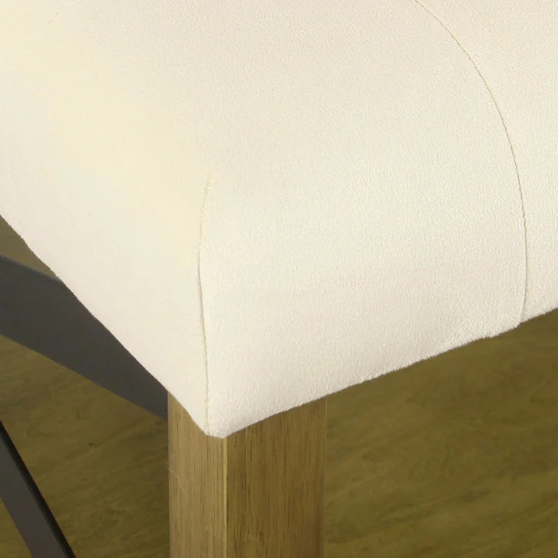 Square Tufted Storage Ottoman with Wood Shelf