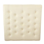 Square Tufted Storage Ottoman with Wood Shelf