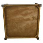 Square Tufted Storage Ottoman with Wood Shelf