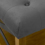 Square Tufted Storage Ottoman with Wood Shelf