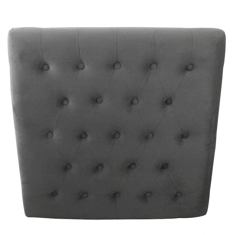 Square Tufted Storage Ottoman with Wood Shelf