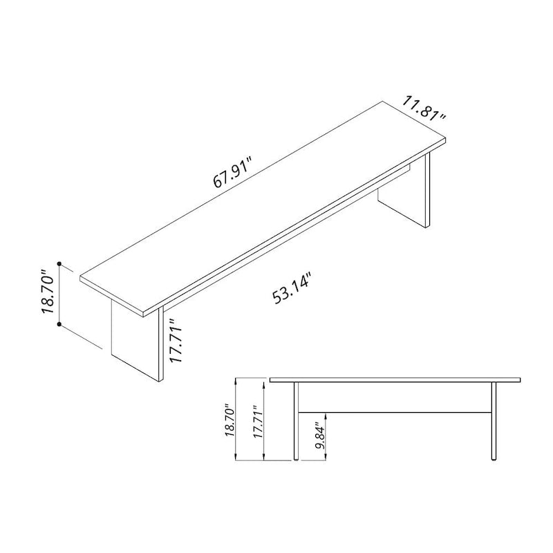 Modern Dining Bench 67.91 in.