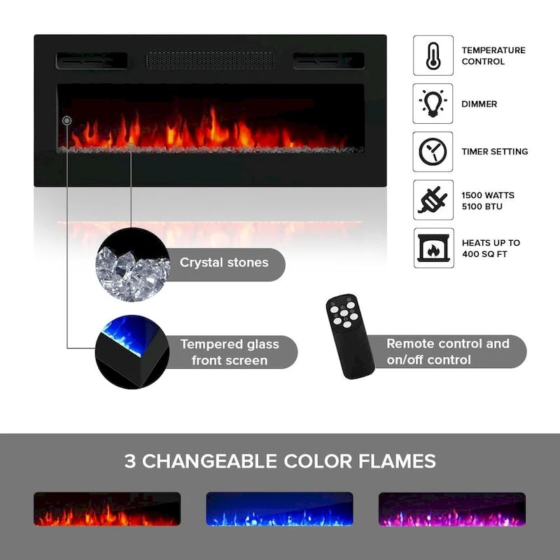 Electric Fireplace TV Stand for TVs up to 75 Inches