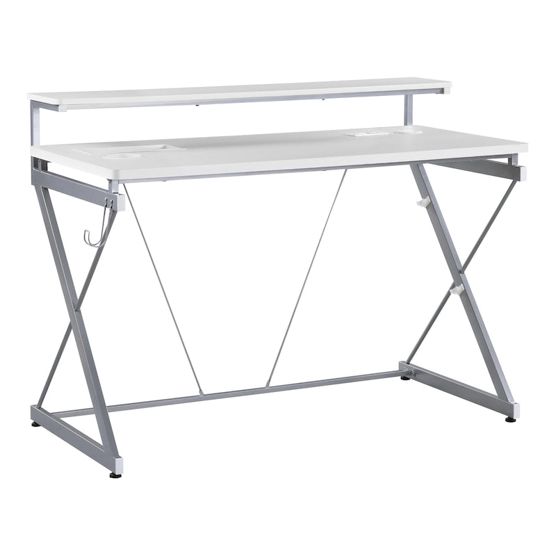 47.8 in. Gaming Desk with RGB LED Lighting and Monitor Shelf
