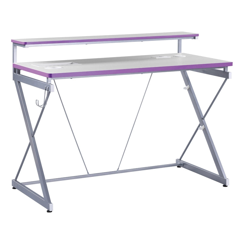 47.8 in. Gaming Desk with RGB LED Lighting and Monitor Shelf