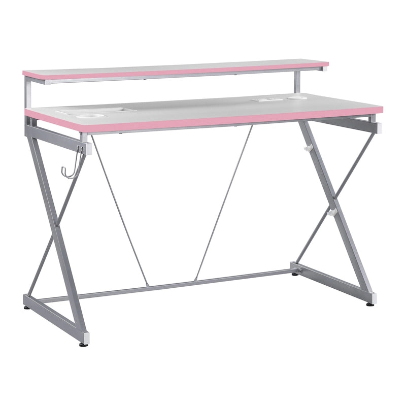 47.8 in. Gaming Desk with RGB LED Lighting and Monitor Shelf