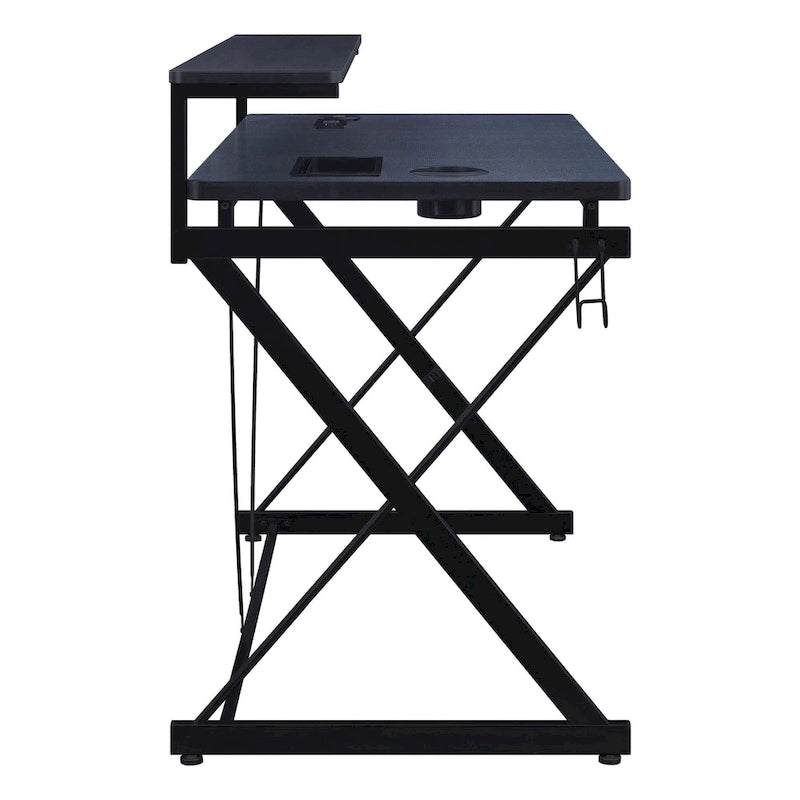 47.8 in. Gaming Desk with RGB LED Lighting and Monitor Shelf