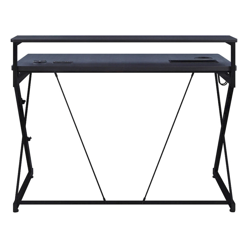 47.8 in. Gaming Desk with RGB LED Lighting and Monitor Shelf