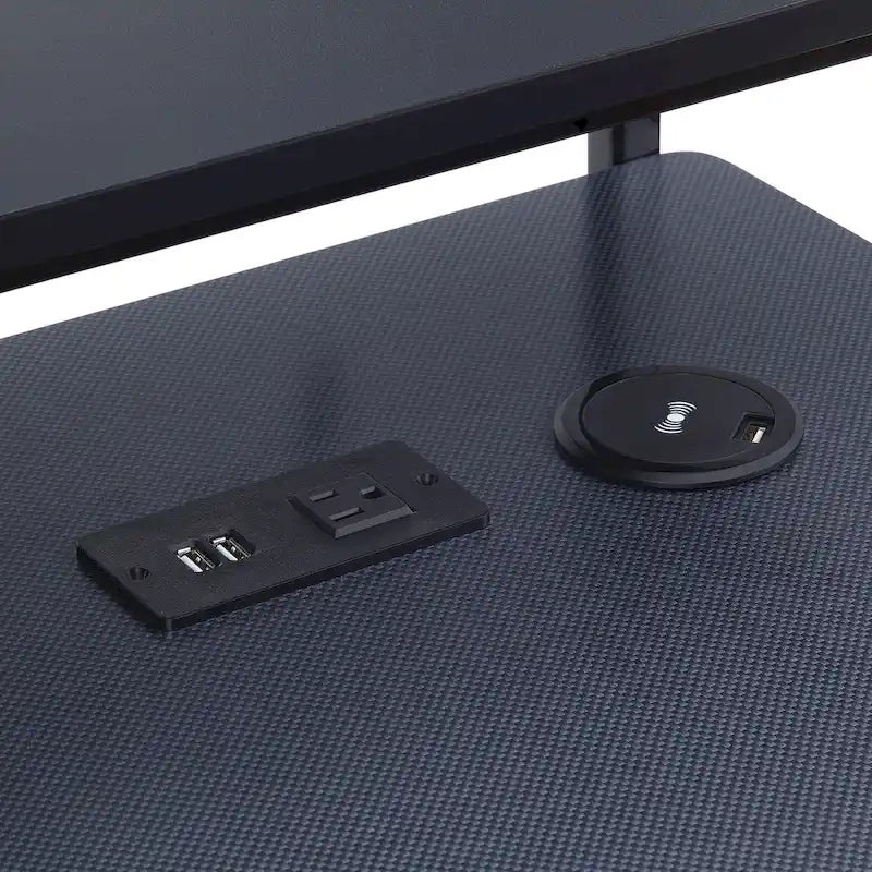 47.8 in. Gaming Desk with RGB LED Lighting and Monitor Shelf
